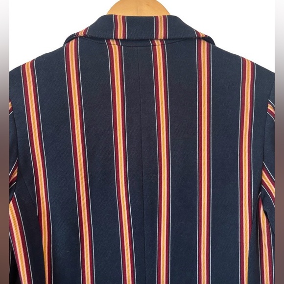 Chico’s nvy & burg stripe military blzr WM 00 (WM 2-4) southwest festival - Picture 9 of 11